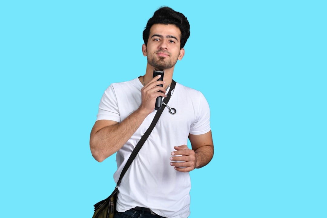 man practicing speech