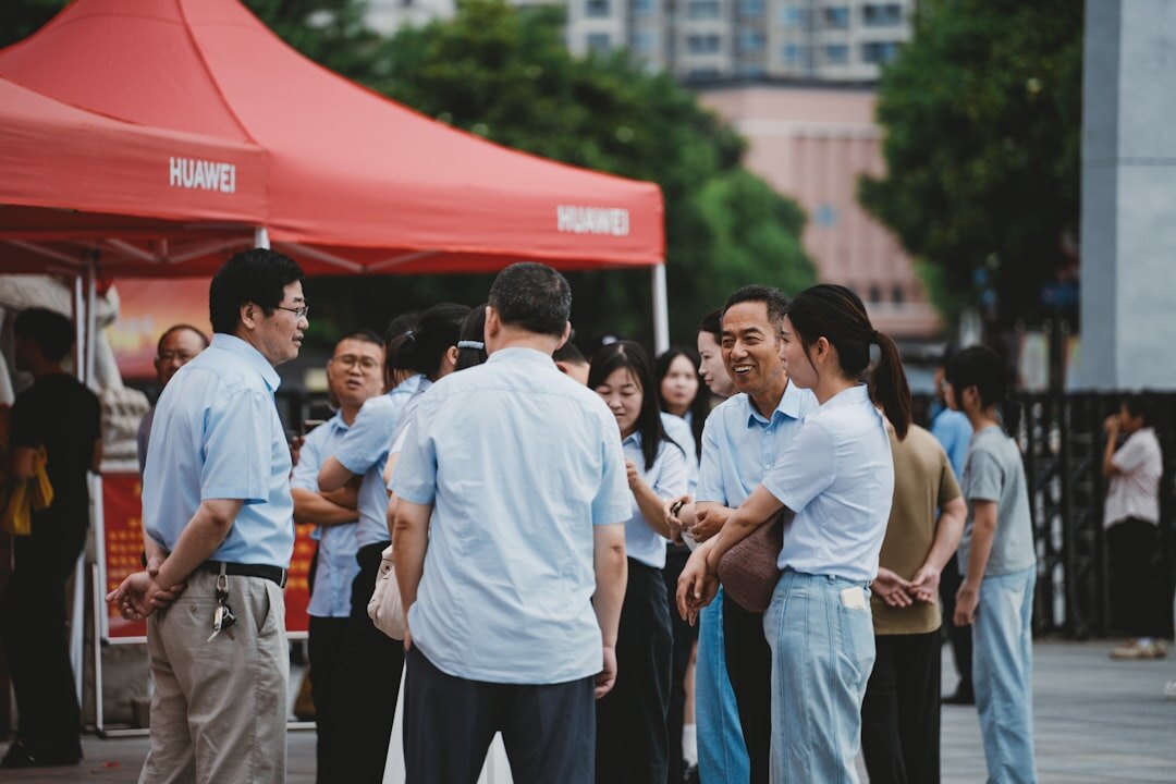 business professionals networking at event