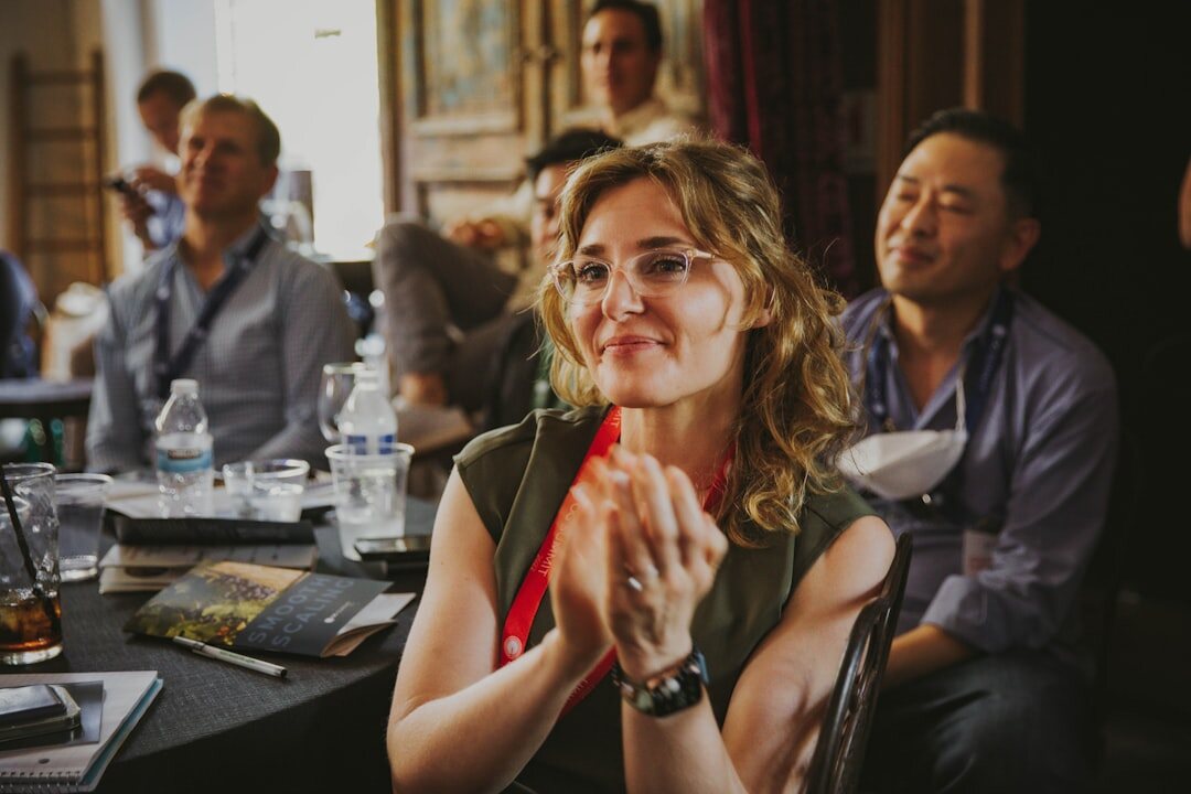 woman speaking at conference